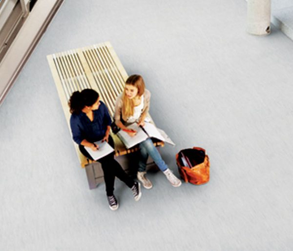 Vylon Plus is a homogeneous vinyl floorcovering suitable for use in commercial areas