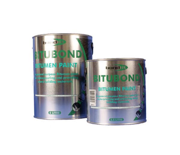 A solvent-borne, bituminous black paint for the waterproofing and weather protecting of steelwork and concrete