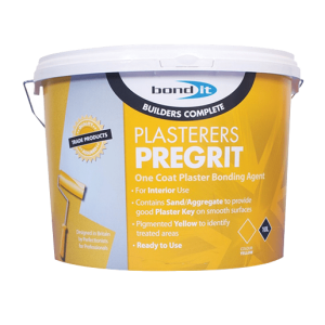 Pregrit is a ready-to-use internal plaster bonding agent with added aggregate to provide a key prior to plastering on smooth surfaces.