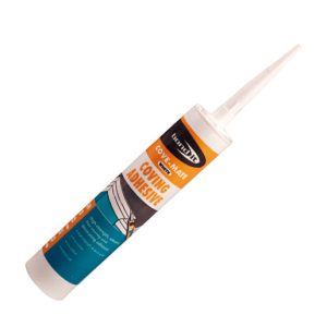 A high strength, solvent-free, gap-filling, coving and decorating adhesive