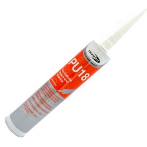 A one-part, moisture curing, polyurethane adhesive and sealant, with a shore A hardness of 40