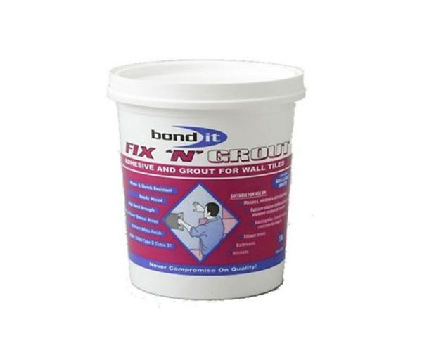 ready mixed adhesive paste, for use as a thin-bed waterproof ceramic wall tile adhesive and joint filling grout