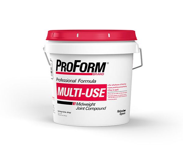 ProForm Multi-Use Joint Compound is designed for tape application, fastener spotting, texturing and complete joint finishing of gypsum board