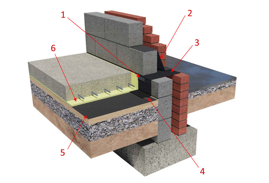 memtech radon membrane ground bearing slab