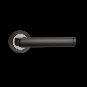 fortessa gotham spectre dark grey door handle with gun metal grey and polished chrome finish