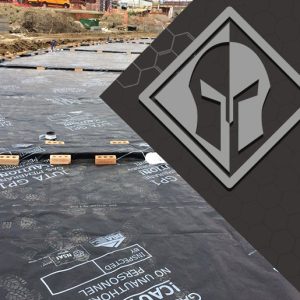 Juta Titanflex Gas and hydrocarbon barrier installed on the site with Titan logo