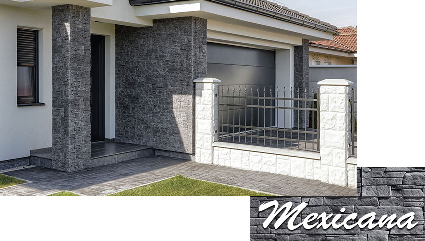 Stegu mexicana graphite decorative stone tiles installed on the house facade