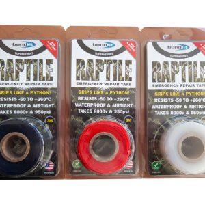 Bondit reptile tape for emergency hose repair, pipe and plumbing repair, electrical insulation, wiring harnesses, corrosion protetion, sealing connections & fittings, waterproofing, rigging applications, whipping rope ends, marking lines and chain, emergency O-rings and seals, tool handles and grips and much more!