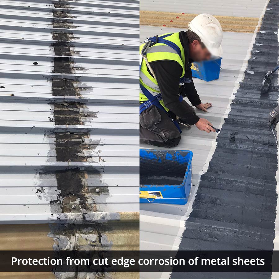 Cut Edge Corrosion Protection - Metal Sheets - Liquiflex-Pro Roofing Waterproofing