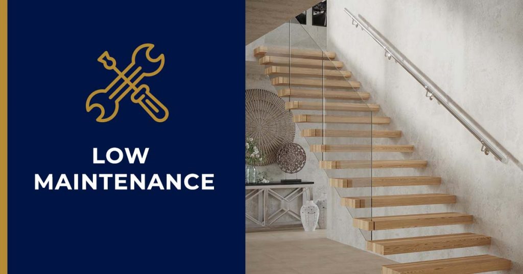 Exterior & Interior Wall-Mounted Stair Handrail - low maintenance
